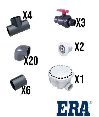 Kit de instalación p/ piscinas hormigón ERA 50mm