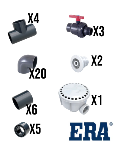 Kit de instalación p/ piscinas hormigón ERA 40mm
