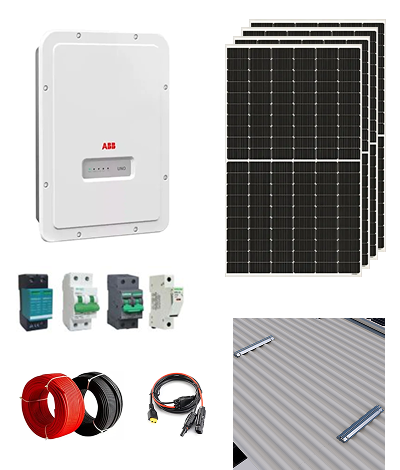 Kit Solar On-Grid 2 kW – Inversor ABB UNO + 4 Paneles Amerisolar 460 Wp