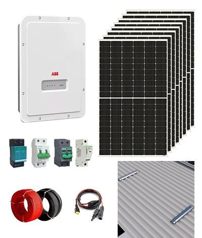 Kit Solar On-Grid 3,3 kW – Inversor ABB UNO + 8 Paneles Amerisolar 460 Wp